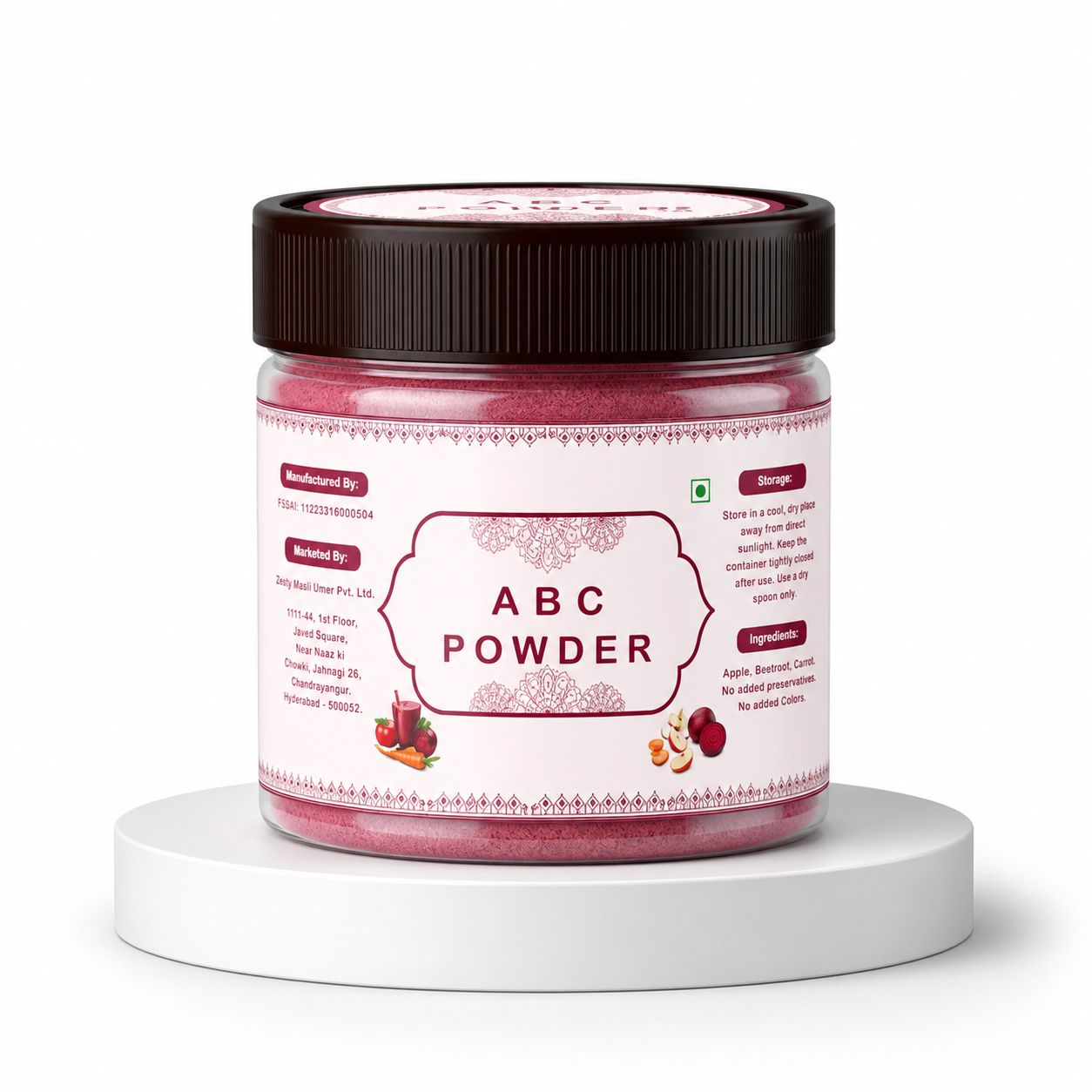 ABC Powder 100gms (Apple, Beetroot, Carrot)  - Pure Nutrition - No Added Sugars